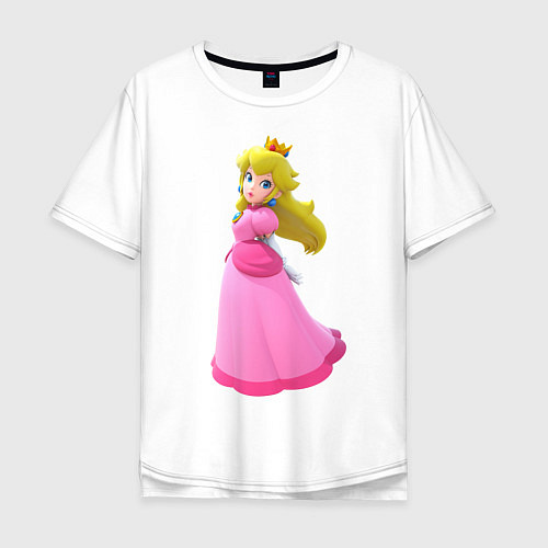 Мужская футболка оверсайз Princess Peach / Белый – фото 1