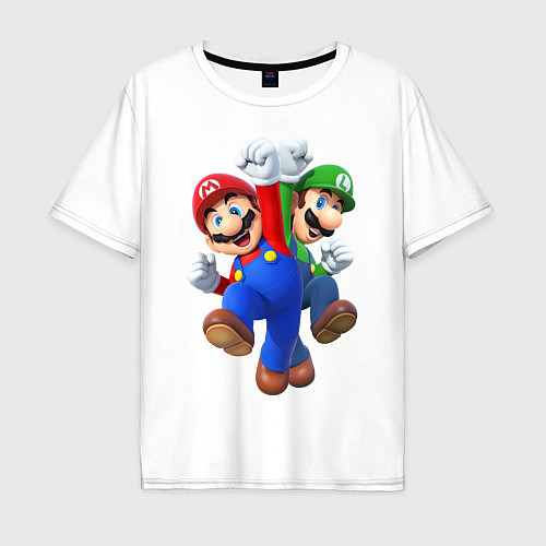 Мужская футболка оверсайз Mario Bros / Белый – фото 1