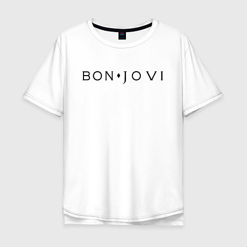 Мужская футболка оверсайз BON JOVI БОН ДЖОВИ НА СПИНЕ / Белый – фото 1
