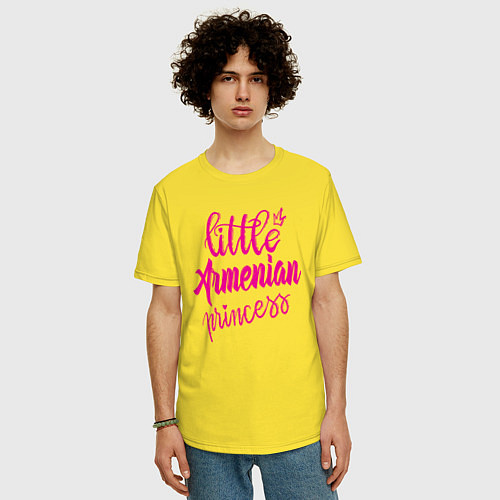 Мужская футболка оверсайз Армянская Принцесса / Желтый – фото 3