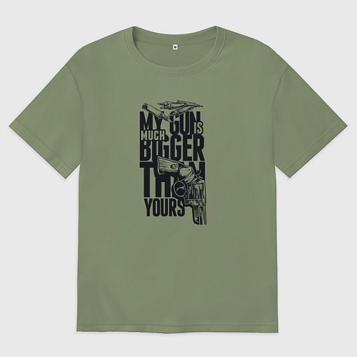 Мужская футболка оверсайз Пистолет с патронами / Авокадо – фото 1