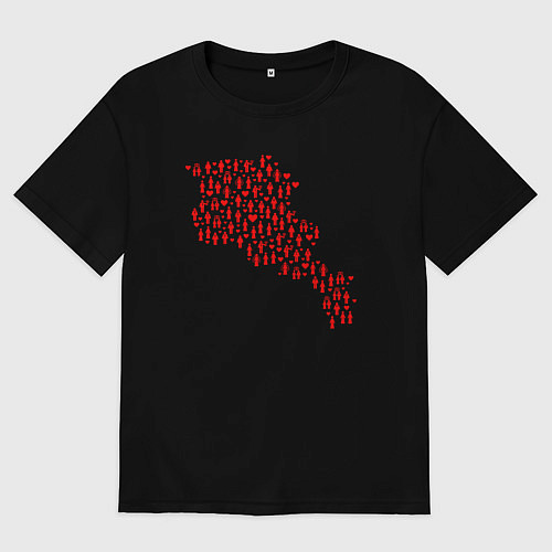 Мужская футболка оверсайз People - Armenia / Черный – фото 1