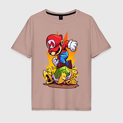 Мужская футболка оверсайз Angry Mario
