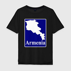 Футболка оверсайз мужская Армения Armenia, цвет: черный