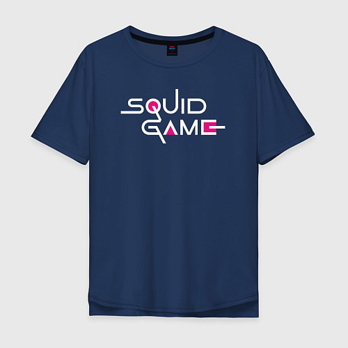 Мужская футболка оверсайз Squid Game: Logo / Тёмно-синий – фото 1