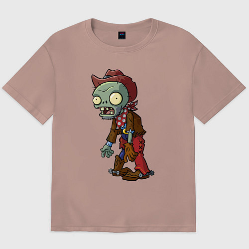 Мужская футболка оверсайз Cow Zombie / Пыльно-розовый – фото 1