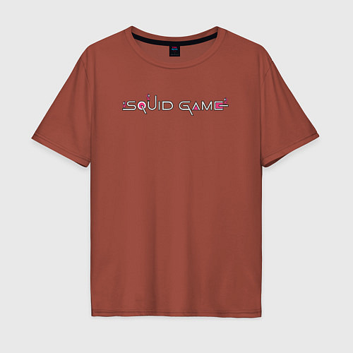 Мужская футболка оверсайз Squid Game / Кирпичный – фото 1