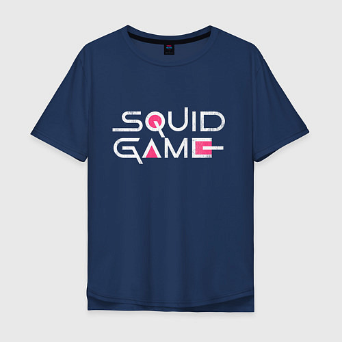 Мужская футболка оверсайз Squid game - Игра в кальмара / Тёмно-синий – фото 1
