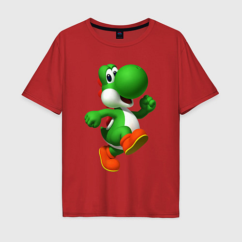 Мужская футболка оверсайз 3d Yoshi / Красный – фото 1