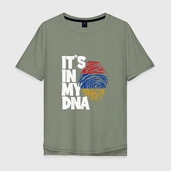 Футболка оверсайз мужская ДНК - Армения, цвет: авокадо
