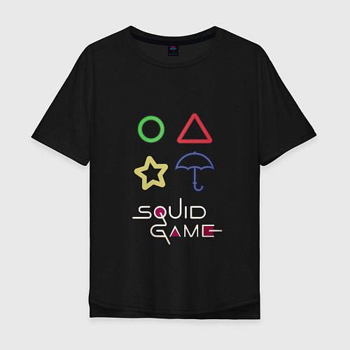 Мужская футболка оверсайз Игра сахарные соты Squid Game / Черный – фото 1