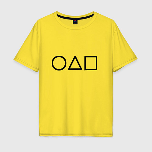 Мужская футболка оверсайз Визитка из Игры в кальмара / Желтый – фото 1