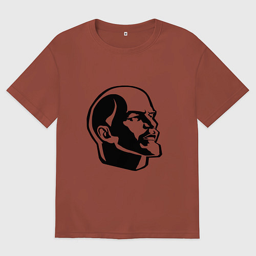 Мужская футболка оверсайз Ленин Владимир Ильич / Кирпичный – фото 1