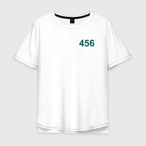 Мужская футболка оверсайз Игра в кальмара: Игрок 456 / Белый – фото 1