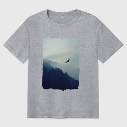 Футболка оверсайз мужская ОРЁЛ НАД ЛЕСОМ EAGLE, цвет: меланж