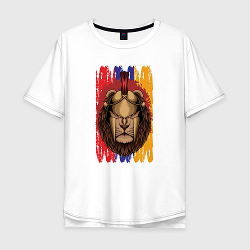 Мужская футболка оверсайз Lion Sparta / Белый – фото 1