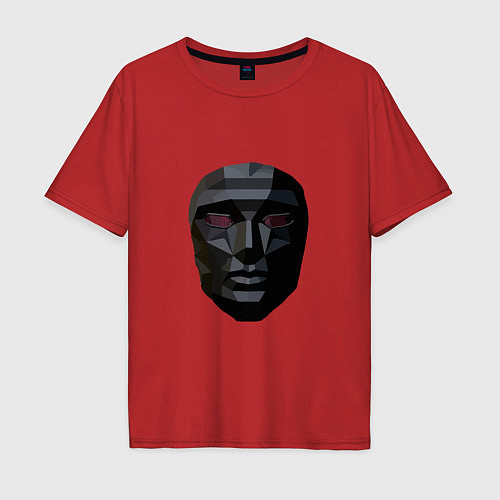Мужская футболка оверсайз Boss Mask / Красный – фото 1