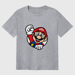 Футболка оверсайз мужская MarioFace, цвет: меланж