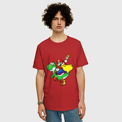 Футболка оверсайз мужская Yoshi&Mario, цвет: красный — фото 2