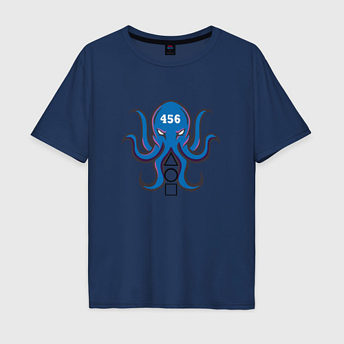 Мужская футболка оверсайз Ojingeo geim синий кальмар / Тёмно-синий – фото 1