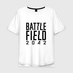 Футболка оверсайз мужская BATTLEFIELD 2042 LOGO БАТЛФИЛД 2042 ЛОГО, цвет: белый