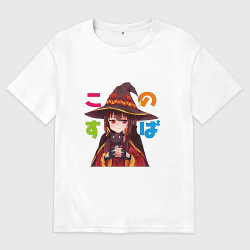 Мужская футболка оверсайз Meg Black Cаt / Белый – фото 1