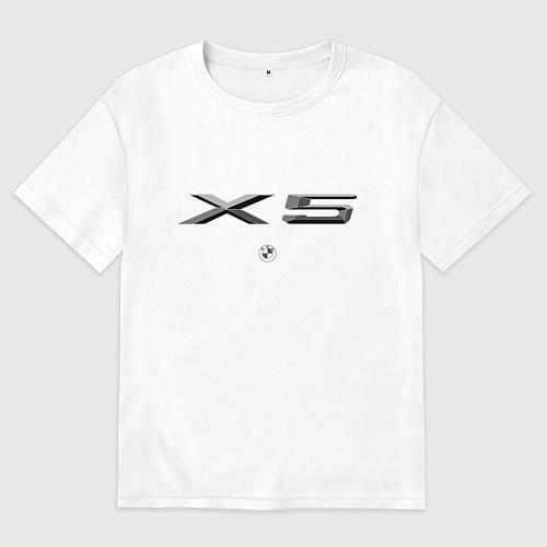 Мужская футболка оверсайз BMW X5 / Белый – фото 1
