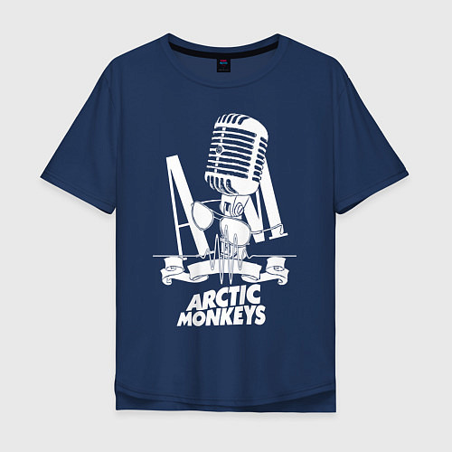 Мужская футболка оверсайз Arctic Monkeys, рок / Тёмно-синий – фото 1