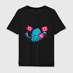 Мужская футболка оверсайз Blue Squid