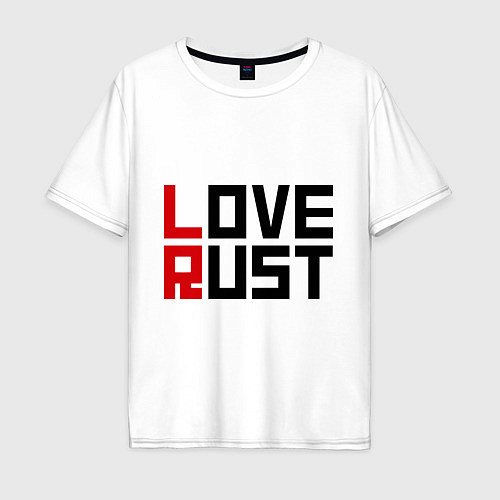 Мужская футболка оверсайз Love Rust / Белый – фото 1