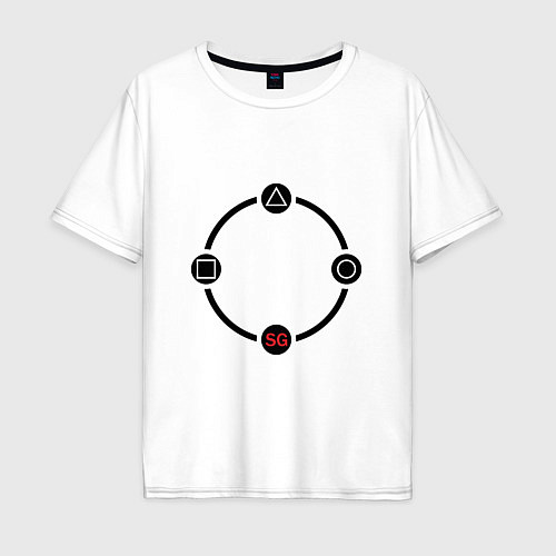 Мужская футболка оверсайз Squid Game Circle / Белый – фото 1