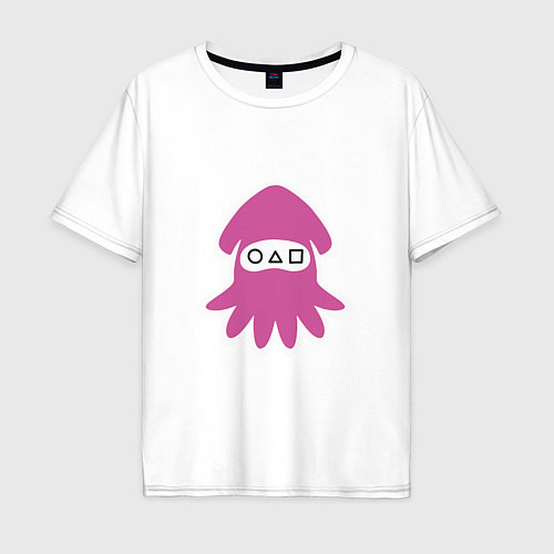 Мужская футболка оверсайз Squid Pink / Белый – фото 1