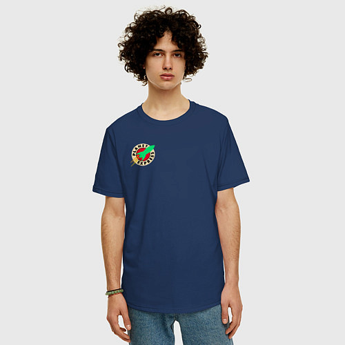 Мужская футболка оверсайз Футурама - Межпланетный экспресс / Тёмно-синий – фото 3