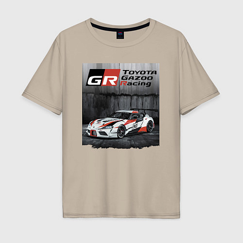 Мужская футболка оверсайз Toyota Gazoo Racing Team / Миндальный – фото 1