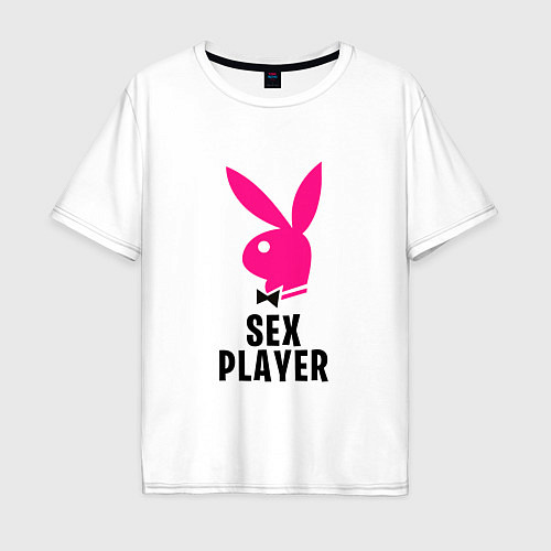 Мужская футболка оверсайз СЕКС ИГРОК PLAYBOY / Белый – фото 1