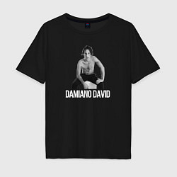 Футболка оверсайз мужская Damiano David!, цвет: черный