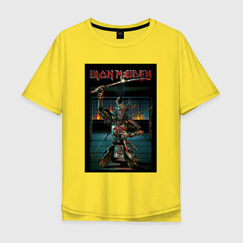 Мужская футболка оверсайз Iron Maiden Самурай / Желтый – фото 1
