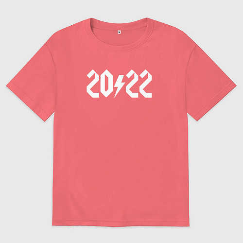 Мужская футболка оверсайз 2022 ACDC / Коралловый – фото 1