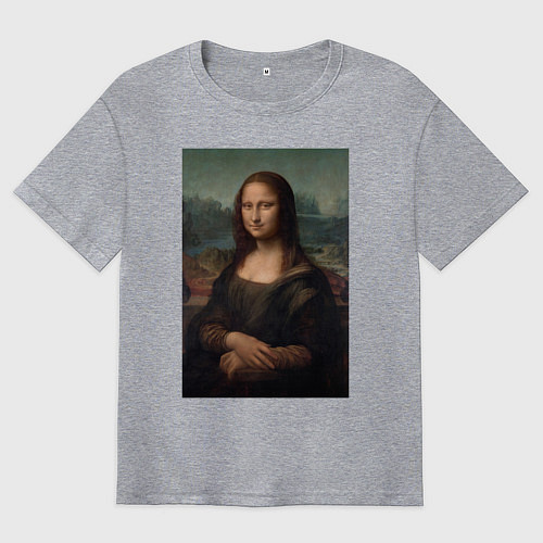 Мужская футболка оверсайз Леонардо да Винчи Мона Лиза дель Джокондо 1503-150 / Меланж – фото 1