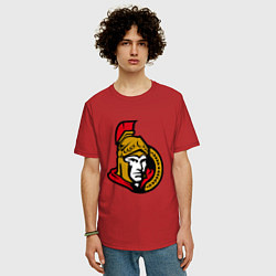 Футболка оверсайз мужская Оттава Сенаторз логотип, цвет: красный — фото 2