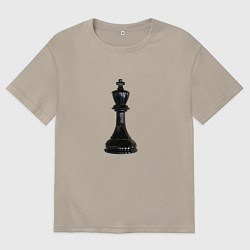 Мужская футболка оверсайз Шахматная фигура Чёрный король