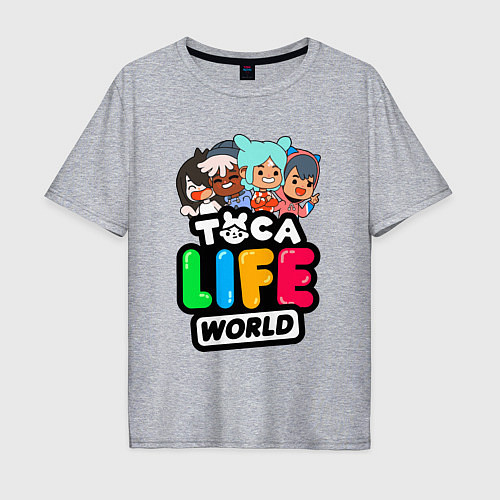 Мужская футболка оверсайз TOCA LIFE WORLD ТОКА ЛАЙФ ВОРЛД ПЕРСОНАЖИ / Меланж – фото 1