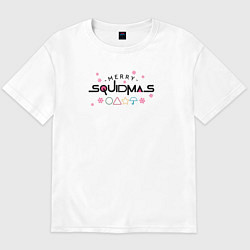 Футболка оверсайз мужская Merry Squidmas he elements, цвет: белый