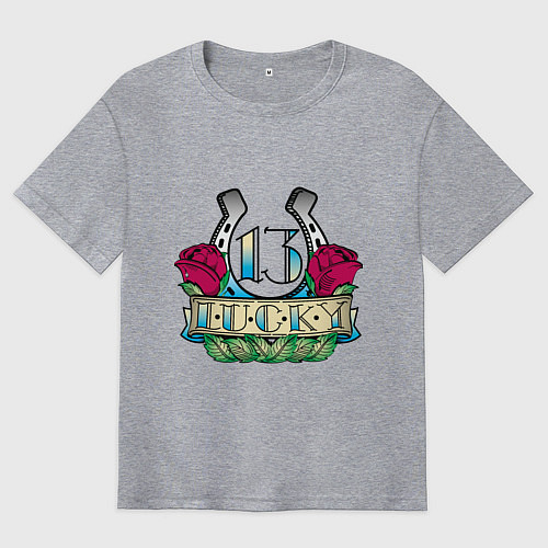 Мужская футболка оверсайз Lucky 13 / Меланж – фото 1