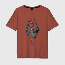 Мужская футболка оверсайз СКАЙРИМ ЛОГО SKYRIM LOGO