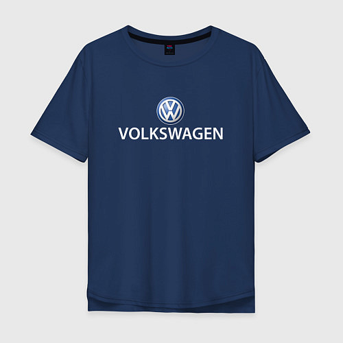 Мужская футболка оверсайз VOLKSWAGEN LOGO / Тёмно-синий – фото 1