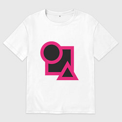 Футболка оверсайз мужская Pink Black Game, цвет: белый