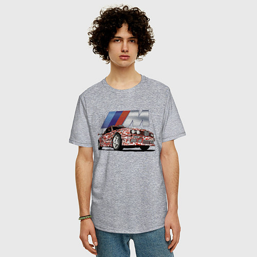 Мужская футболка оверсайз Крутая разрисованная тачка / Меланж – фото 3