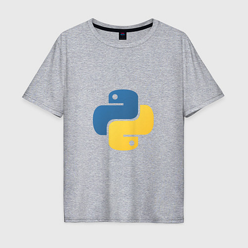 Мужская футболка оверсайз Python язык / Меланж – фото 1
