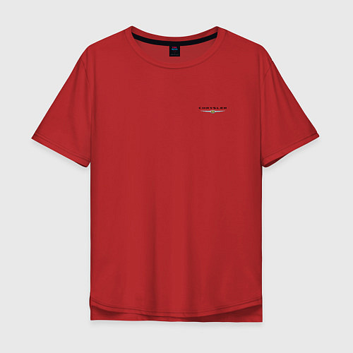Мужская футболка оверсайз Chrysler Logo / Красный – фото 1